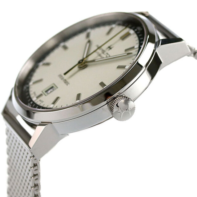 ハミルトン HAMILTON 腕時計 メンズ H38425120 アメリカン クラシック イントラマティック オート 40mm AMERICAN CLASSIC INTRA-MATIC AUTO 40mm 自動巻き（H-10/手巻き付） グレージュxシルバー アナログ表示