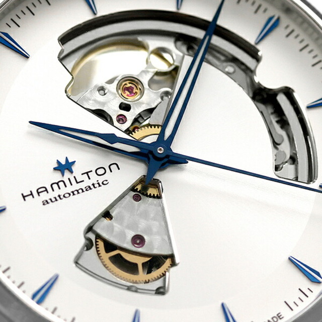 Hamilton(ハミルトン)の【新品】ハミルトン HAMILTON 腕時計 メンズ H32675650 ジャズマスター オープンハート オート 40mm JAZZMASTER OPEN HEART AUTO 40mm 自動巻き（H-10/手巻き付） シルバーxブルー アナログ表示 メンズの時計(腕時計(アナログ))の商品写真