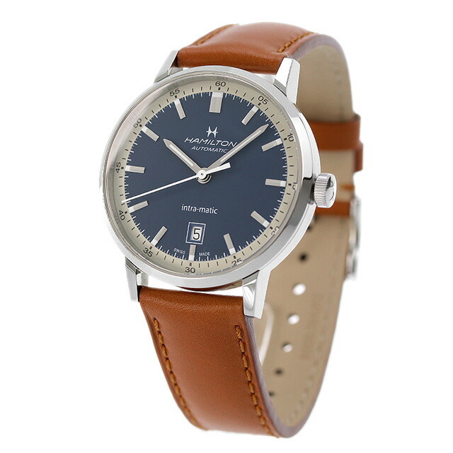 Hamilton - ハミルトン 腕時計 メンズ H38425540 HAMILTON 自動巻き（H-10/手巻き付） ブルーxブラウン アナログ表示