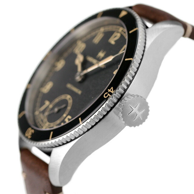 ハミルトン HAMILTON 腕時計 メンズ H76719530 カーキ アビエーション パイロット パイオニア 43mm KHAKI  AVIATION PILOT PIONEER 43mm 自動巻き（ETA 6498-1/手巻き） ブラックxブラウン アナログ表示