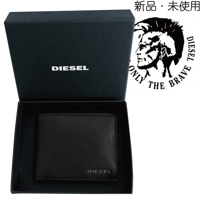 新品 ディーゼル Diesel 本革 ヤギ 財布 ブランド HIRESH 茶