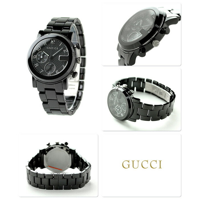 Gucci - グッチ 腕時計 メンズ YA101352 GUCCI クオーツ ブラックxブラック アナログ表示