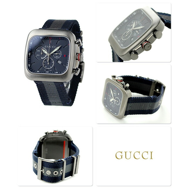 Gucci - グッチ 腕時計 メンズ YA131203 GUCCI クオーツ ダークブルーxブルー/グレー アナログ表示