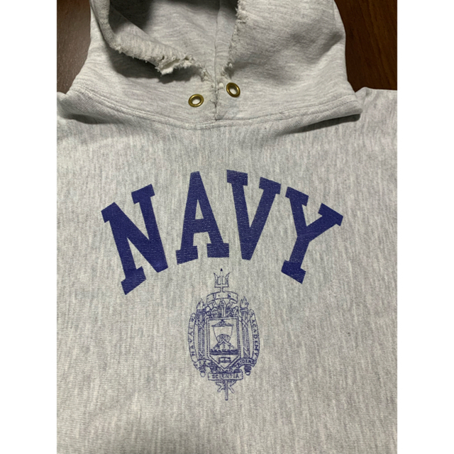 チャンピオン NAVY リバースウィーブ 染み込み パーカー 刺繍 90s
