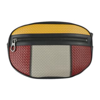 ボッテガヴェネタ(Bottega Veneta)のBOTTEGAVENETA ボッテガヴェネタ マイクロイントレチャート BELT BAG IN MICRO INTRECCIATO EMBOSSED マイクロ イントレッチオ エンボスド ベルトバッグ ウエストバッグ 547889   カーフレザー ブラック マルチカラー  ボディバッグ 【本物保証】(ウエストポーチ)