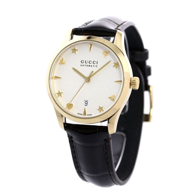 Gucci - グッチ 腕時計 メンズ YA126470A GUCCI 自動巻き（手巻き付） シルバーxダークブラウン アナログ表示