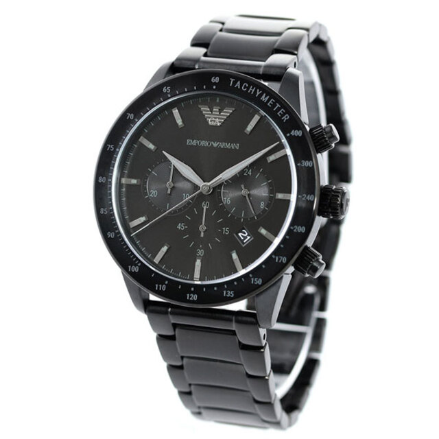エンポリオ・アルマーニ EMPORIO ARMANI 腕時計 メンズ AR11242 マリオ 44mm MARIO 44mm クオーツ ブラックxブラック アナログ表示