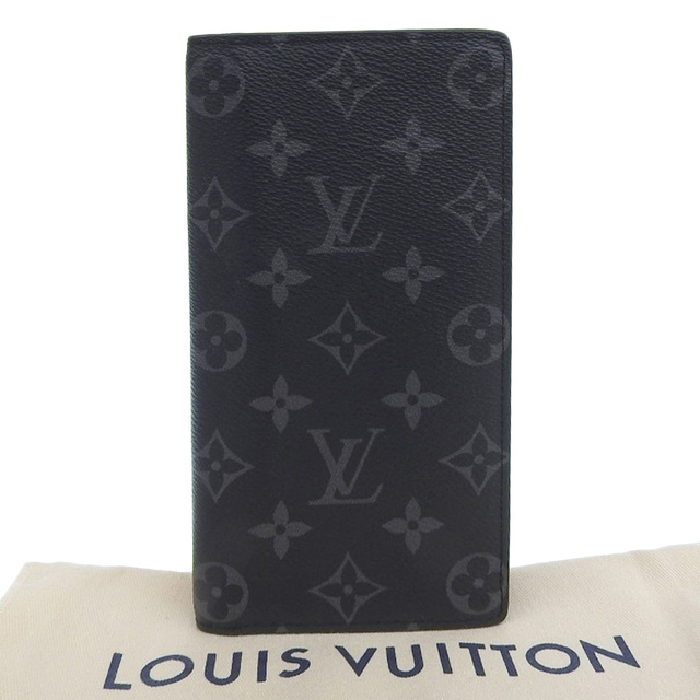 LOUIS VUITTON - 【本物保証】 布袋付 超美品 ルイヴィトン LOUIS VUITTON モノグラム エクリプス ポルトフォイユ ブラザ 二つ折長財布 M61697