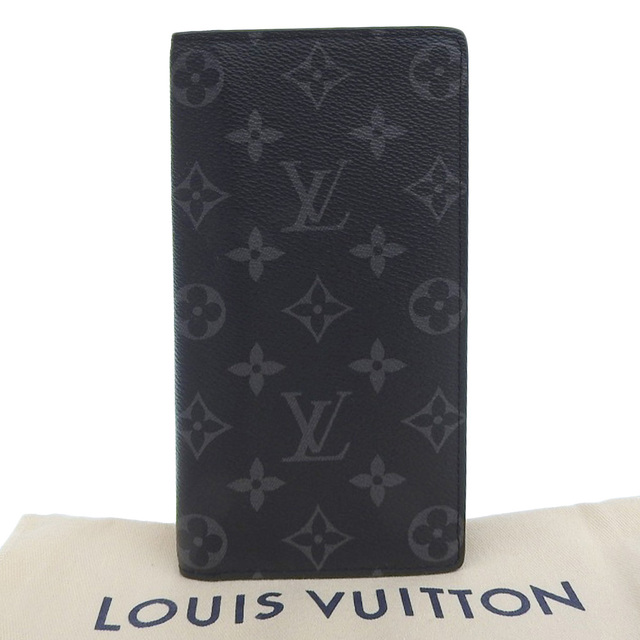 【本物保証】 布袋付 超美品 ルイヴィトン LOUIS VUITTON モノグラム エクリプス ポルトフォイユ ブラザ 二つ折長財布 M61697約15cmランク