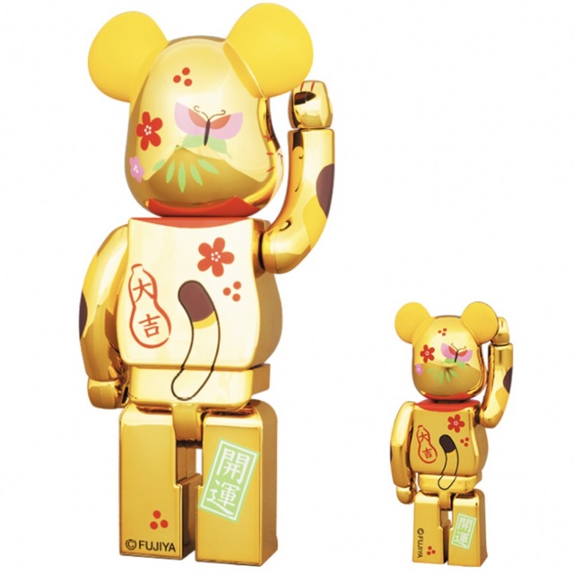 BE@RBRICK(ベアブリック)のBE@RBRICK 招き猫 ペコちゃん 福 金メッキ 100% & 400% エンタメ/ホビーのおもちゃ/ぬいぐるみ(その他)の商品写真