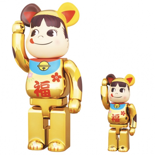 BE@RBRICK(ベアブリック)のBE@RBRICK 招き猫 ペコちゃん 福 金メッキ 100% & 400% エンタメ/ホビーのおもちゃ/ぬいぐるみ(その他)の商品写真