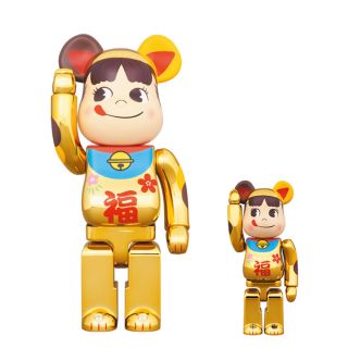 ベアブリック(BE@RBRICK)のBE@RBRICK 招き猫 ペコちゃん 福 金メッキ 100% & 400%(その他)