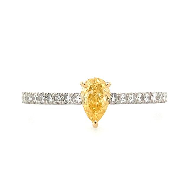 FANCY INTENSE ORANGY YELLOW リング 0.370ct