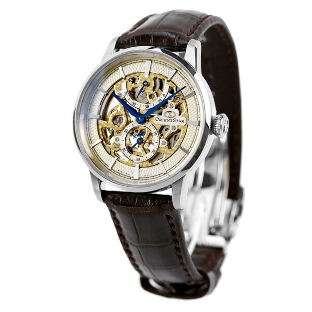 ORIENT - オリエント 腕時計 メンズ RK-AZ0001S SKELETON 手巻き（F8B62） スケルトン/ゴールドxブラウン アナログ表示