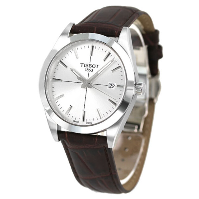 ティソ TISSOT 腕時計 メンズ T127.410.16.031.01 T-クラシック ジェントルマン 40mm T-CLASSIC GENTLEMAN 40mm クオーツ シルバーxブラウン アナログ表示