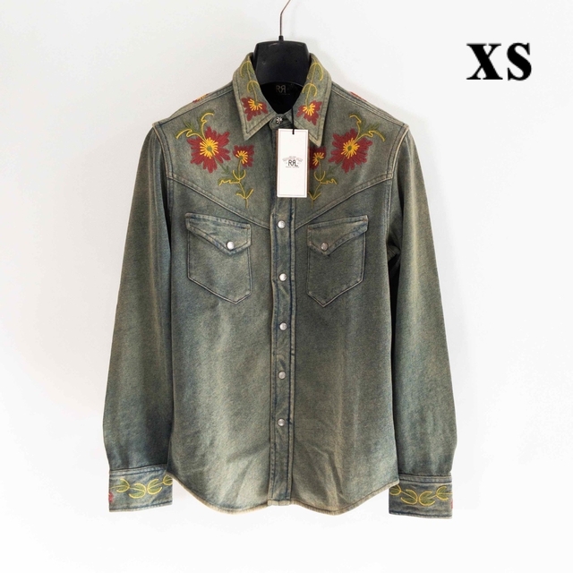 22FW RRL ダブルアールエル エンブロイダード インディゴシャツ 長袖 S