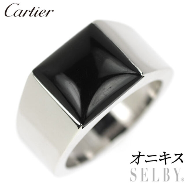 お待たせ! Cartier - カルティエ K18WG オニキス リング タンク 60号