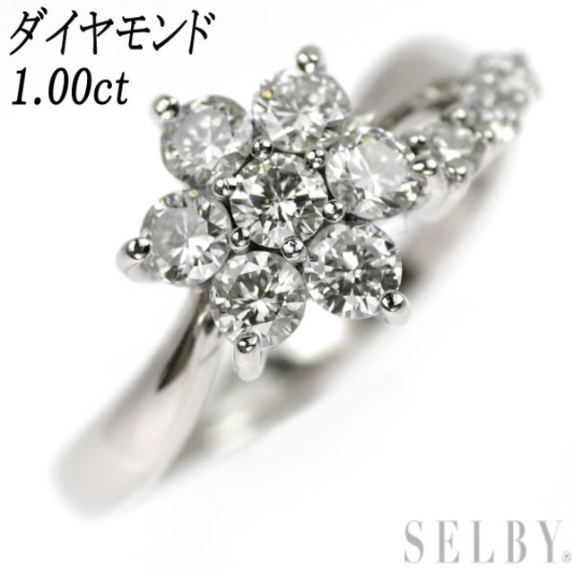 ☆新春福袋2022☆ Pt900 ダイヤモンド リング 1.00ct フラワー リング