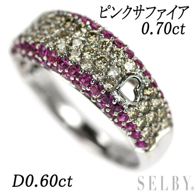 お気に入り K18WG ダイヤモンド ピンクサファイア リング 0.60ct PS0