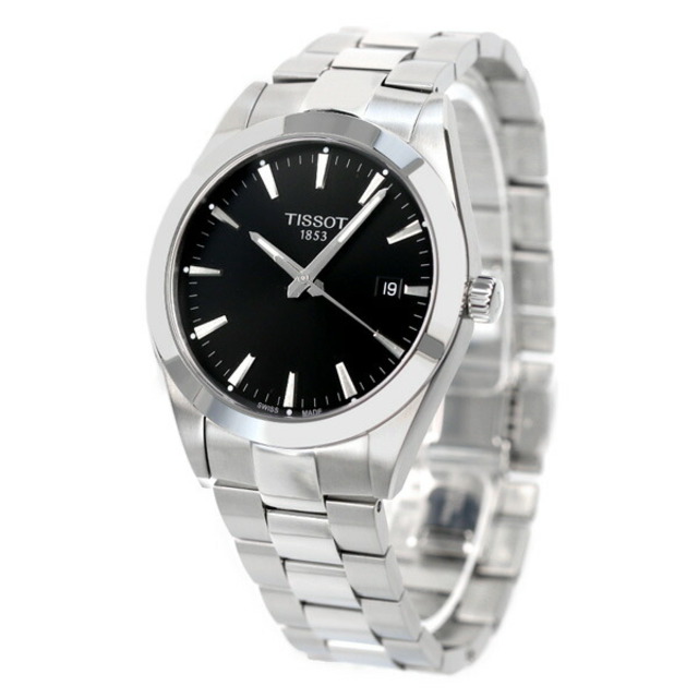 ティソ TISSOT 腕時計 メンズ T127.410.11.051.00 T-クラシック ジェントルマン 40mm T-CLASSIC GENTLEMAN 40mm クオーツ（ETA F06.115） ブラックxシルバー アナログ表示