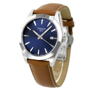 ティソ(TISSOT)の【新品】ティソ TISSOT 腕時計 メンズ T127.410.16.041.00 T-クラシック ジェントルマン 40mm T-CLASSIC GENTLEMAN 40mm クオーツ（ETA F06.115） ブルーxブラウン アナログ表示(腕時計(アナログ))