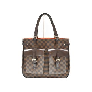 【布袋あり】LOUIS VUITTON　ユゼス　N51128　ダミエ・エベヌ　スウェード　ブラウン　トートバッグ　ハンドバッグ　レディース　メンズ　ユニセックス　ギフト　プレゼント包装可　【中古】　松山久万ノ台店(ハンドバッグ)