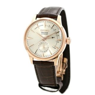 セイコー(SEIKO)の【新品】セイコー SEIKO 腕時計 メンズ SARY132 セイコー メカニカル プレザージュ ベーシックライン カクテルタイム サイドカー Cocktail Side Car 自動巻き（4R57/手巻き付） シルバーxダークブラウン アナログ表示(腕時計(アナログ))