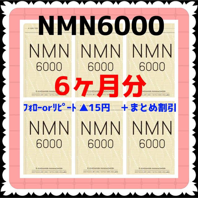 【6袋@1600 計9600】NMN6000★シードコムス●6ヶ月