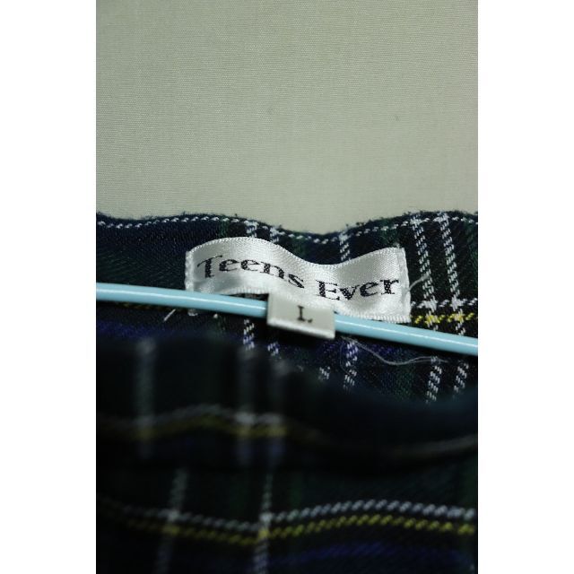 プロフ必読Teens Everチェックスカートグリーン/ブランドかわいい良品L レディースのスカート(ミニスカート)の商品写真
