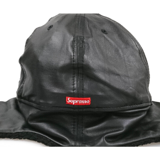 SUPREME シュプリーム 22AW Leather Earflap Box Logo New Era レザー BOXロゴ  キャップ ブラック 7 3/8 正規品 / 30158 3