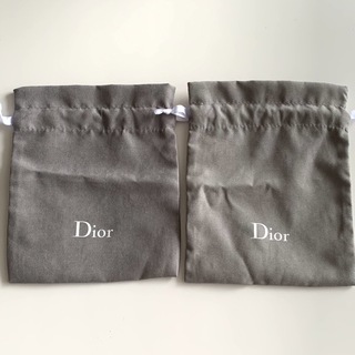 ディオール(Dior)の【2袋セット】ディオール　dior 巾着　ポーチ　小物入れ　グレー(ポーチ)