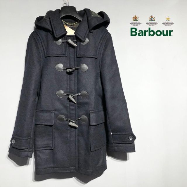 Barbour バブアー ネイビー ダッフルコート  フード UK8カラー