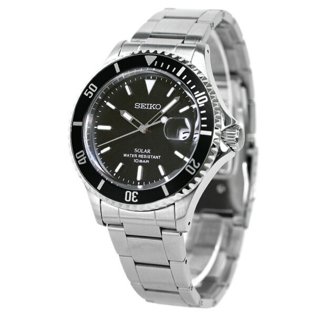 セイコー SEIKO 腕時計 メンズ SZEV011 ショップ限定モデル ソーラー（V157） ブラックxシルバー アナログ表示