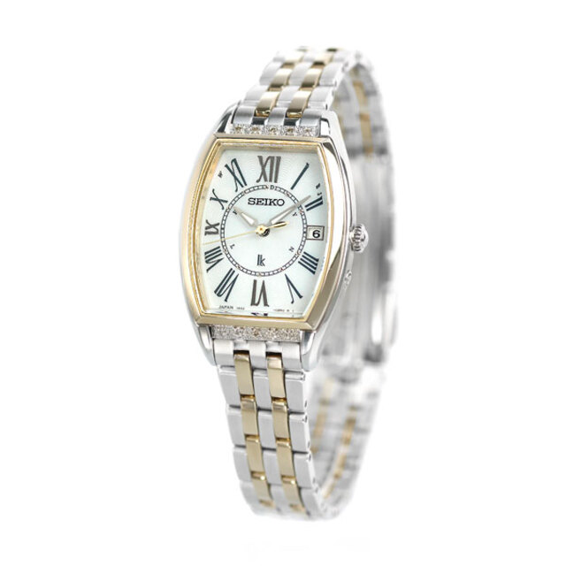 まとめ買いでお得 SEIKO SSVW180 レディース 腕時計 セイコー SEIKO 電波ソーラー（1B32） アナログ表示  ホワイトシェルxシルバー/シャンパンゴールド 腕時計