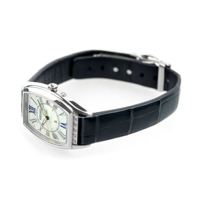 セイコー SEIKO 腕時計 レディース SSVW181 ルキア レディコレクション レディダイヤ Lady Collection Lady Diamond 電波ソーラー（1B32） ホワイトシェルxネイビー アナログ表示