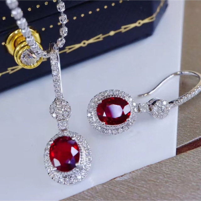 天然 ルビー ダイヤ ピアス1.65ct k18 ¥ 安い正本 ピアス