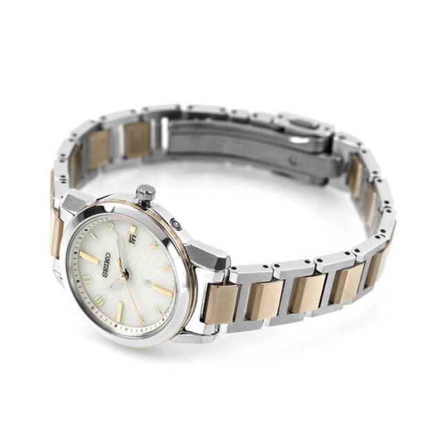 SEIKO(セイコー)の【新品】セイコー SEIKO 腕時計 レディース SSQV082 ルキア レディゴールド アイ コレクション Lady Gold I Collection 電波ソーラー（1B35） ホワイトxシルバー/シャンパンゴールド アナログ表示 レディースのファッション小物(腕時計)の商品写真