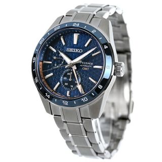 セイコー(SEIKO)の【新品】セイコー SEIKO 腕時計 メンズ SARF001 セイコー メカニカル プレザージュ プレステージライン PRESTIGE LINE Sharp Edged Series GMT 自動巻き（6R64/手巻き付） ブルーxシルバー アナログ表示(腕時計(アナログ))