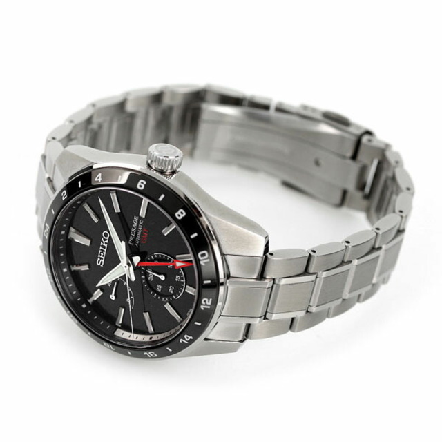 セイコー SEIKO 腕時計 メンズ SARF005 セイコー メカニカル プレザージュ プレステージライン PRESTIGE LINE Sharp  Edged Series GMT 自動巻き（6R64/手巻き付） ブラックxシルバー アナログ表示