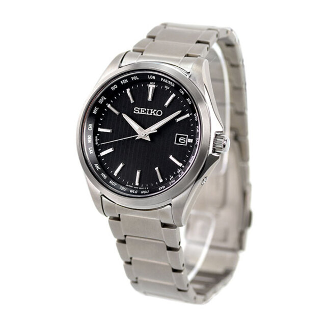 セイコー SEIKO 腕時計 メンズ SBTM291 セイコーセレクション 電波ソーラー（7B75） ブラックxシルバー アナログ表示