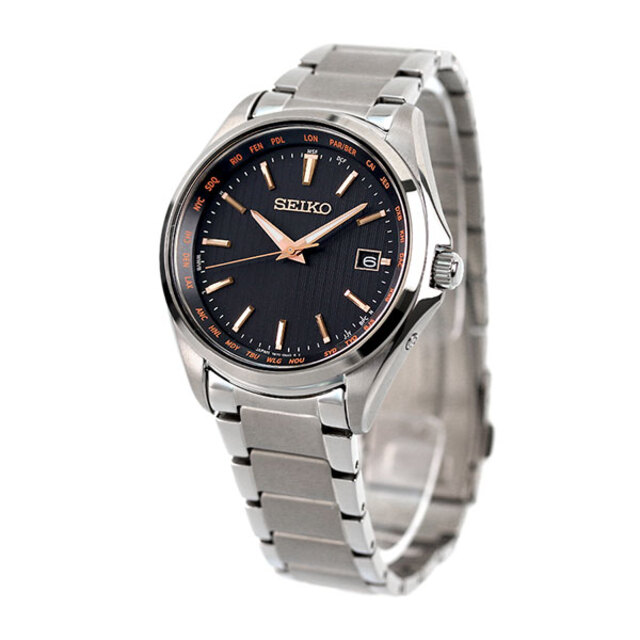 【新品】セイコー SEIKO 腕時計 メンズ SBTM293 セイコーセレクション 電波ソーラー（7B75） ブラックxシルバー アナログ表示最大約205cmラグ幅