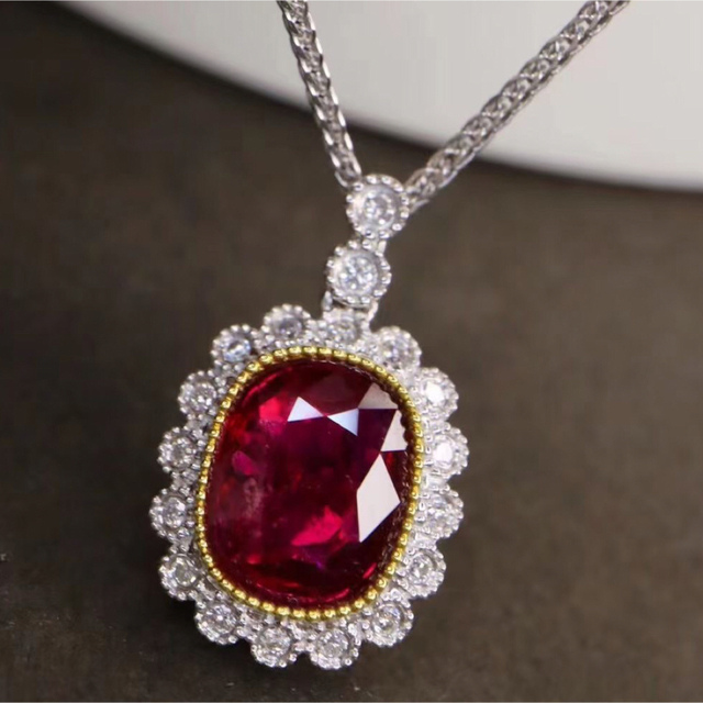 天然 ルビー ダイヤモンド ペンダントトップ 1.3ct k18