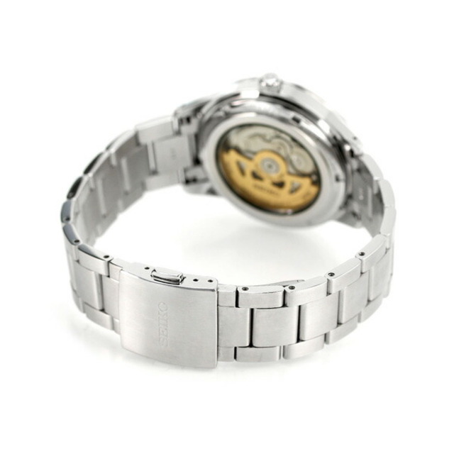 セイコー SEIKO 腕時計 メンズ SARY189 セイコー メカニカル プレザージュ ベーシックライン セミスケルトン Basic line  自動巻き（4R39/手巻き付） クリームxシルバー アナログ表示
