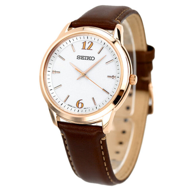 セイコー SEIKO 腕時計 メンズ SBPL030 セイコーセレクションペアコレクション 限定モデル ソーラー（V131） ホワイトxブラウン アナログ表示