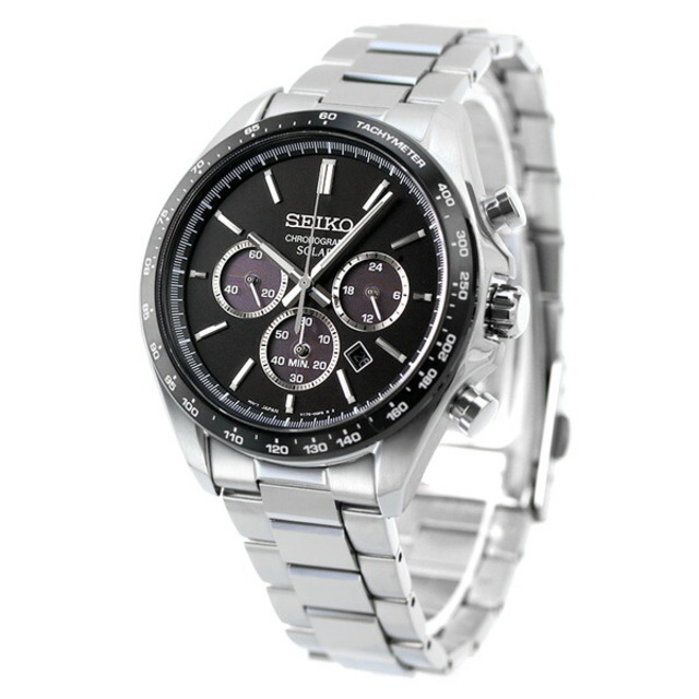 セイコー SEIKO 腕時計 メンズ SBPY167 セイコーセレクションソーラークロノグラフ The Standard ソーラー（V175/日本製） ブラックxシルバー アナログ表示