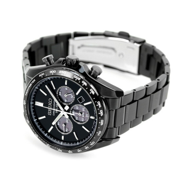 【新品】セイコー SEIKO 腕時計 メンズ SBPY169 セイコーセレクションソーラークロノグラフ The Standard  ソーラー（V175/日本製） ブラックxブラック アナログ表示