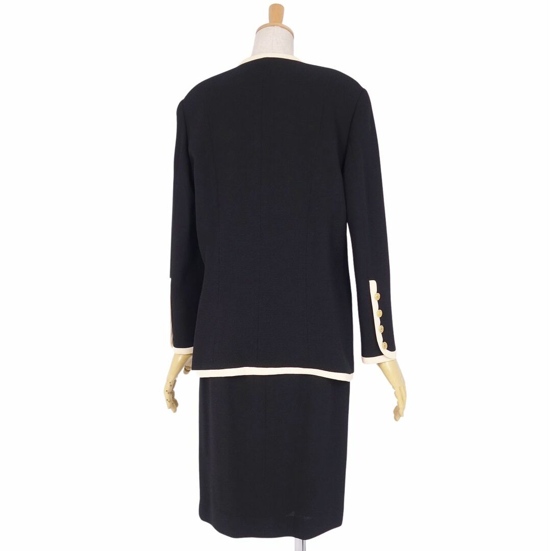 極美品 Vintage シャネル CHANEL スーツ セットアップ ジャケット スカート クローバーボタン レディース 42(L相当) ブラック/ホワイト 極美品 Vintage シャネル CHANEL スーツ セットアップ ジャケット スカート クローバーボタン レディース 42(L相当) ブラック/ホワイト