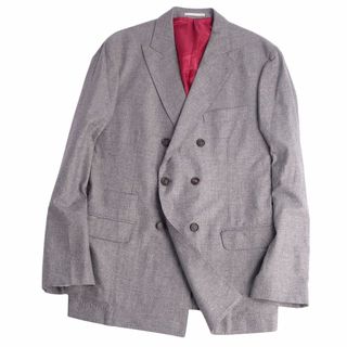 ブルネロクチネリ BRUNELLO CUCINELLI ジャケット テーラードジャケット シングル 背抜き グレンチェック アウター メンズ S相当 グレー