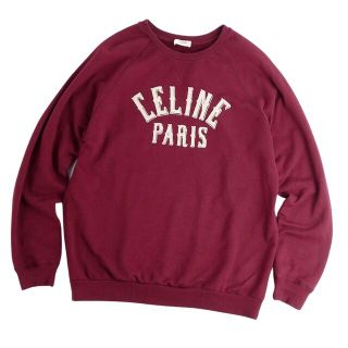 セリーヌ(celine)のセリーヌ CELINE スウェット トレーナー ラグランスリーブ クルーネック ロゴ柄 コットン カシミヤ トップス メンズ L ボルドー(スウェット)