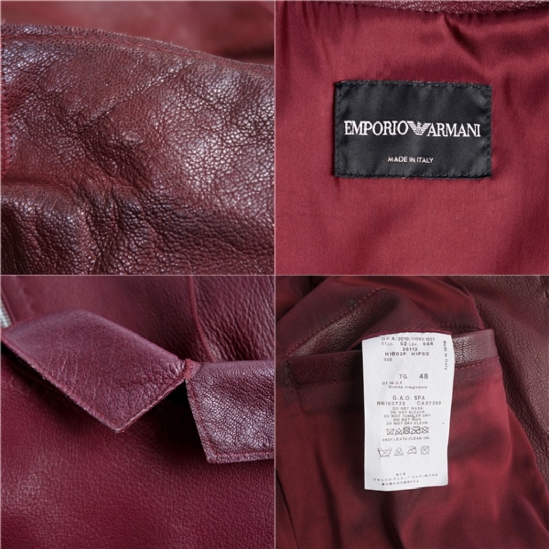 美品 エンポリオアルマーニ EMPORIO ARMANI ジャケット レザー 美品 エンポリオアルマーニ EMPORIO ARMANI ジャケット レザー